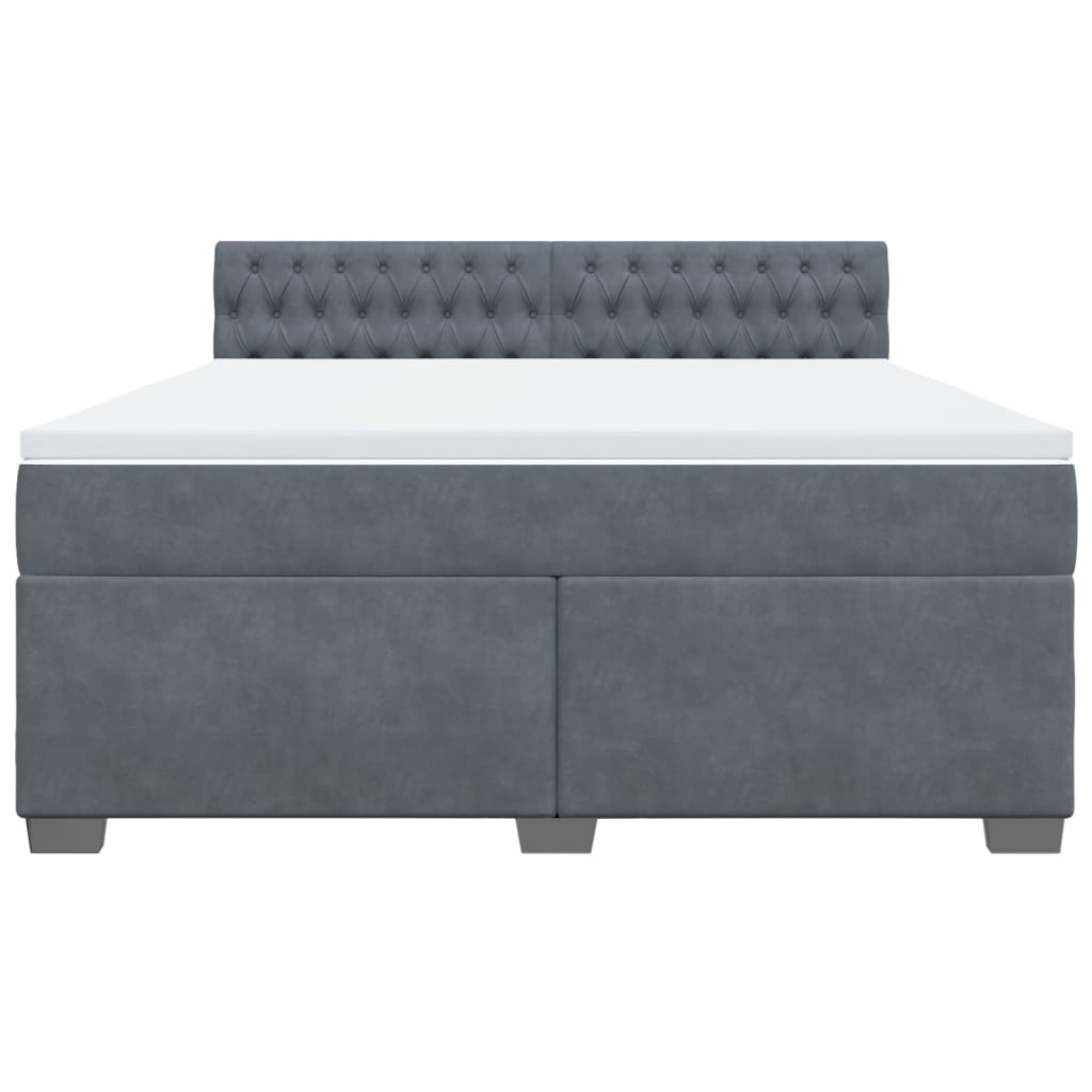 Sommier à lattes de lit et matelas Gris foncé 180x200cm Velours - XIOS