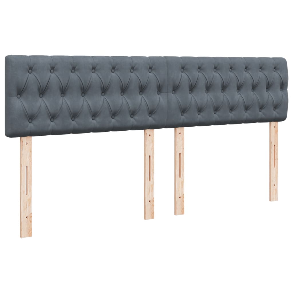 Sommier à lattes de lit et matelas Gris foncé 180x200cm Velours - XIOS