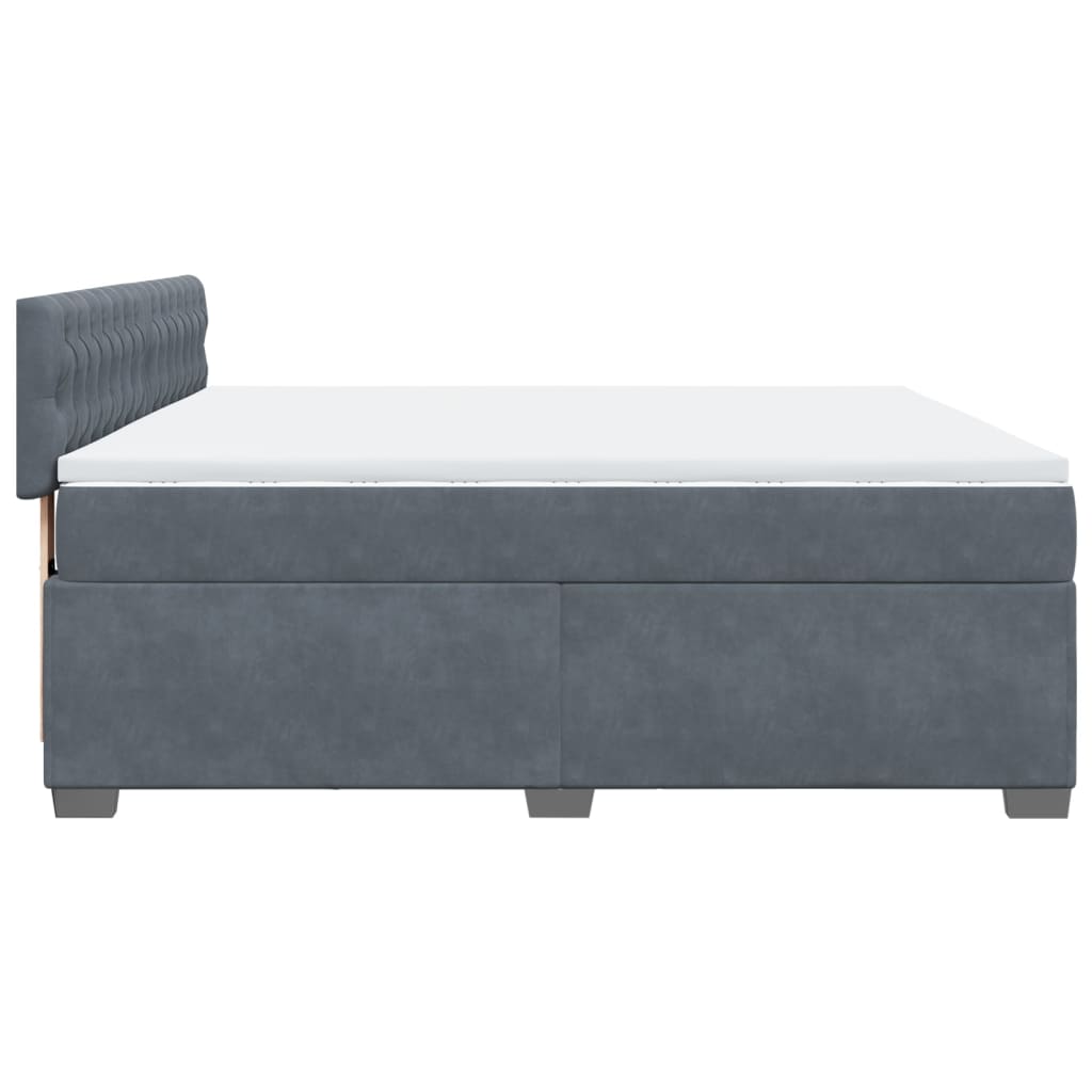 Sommier à lattes de lit et matelas Gris foncé 180x200cm Velours - XIOS
