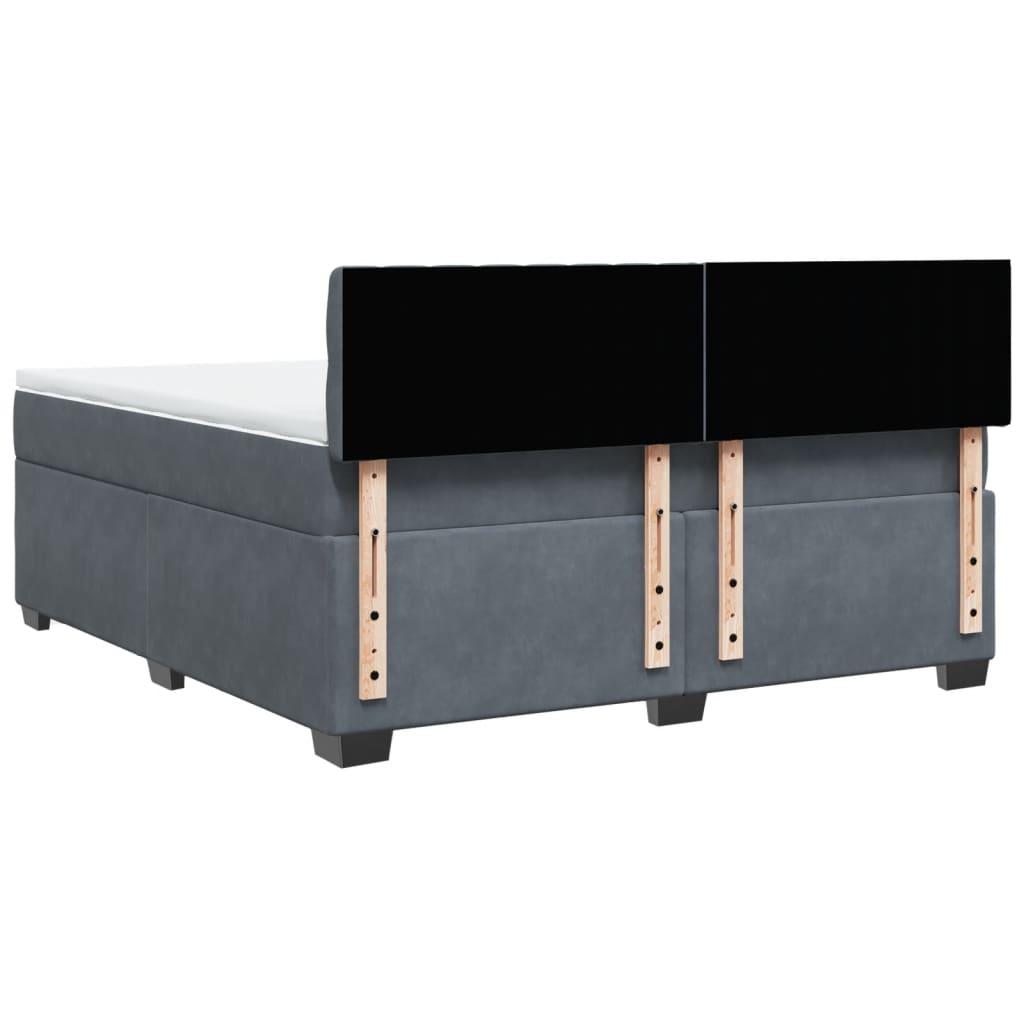Sommier à lattes de lit et matelas Gris foncé 180x200cm Velours - XIOS