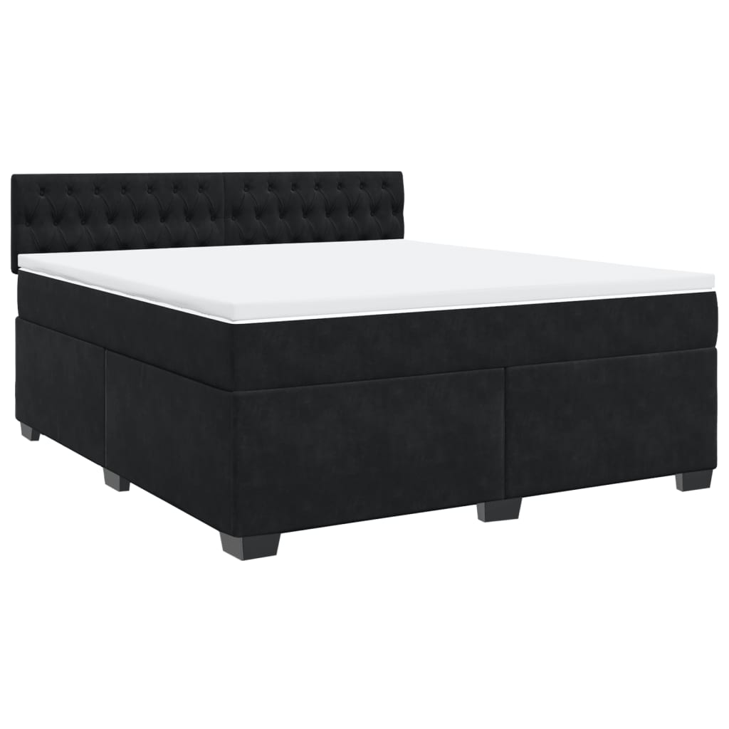 Sommier à lattes de lit avec matelas Noir 180x200 cm Velours - XIOS