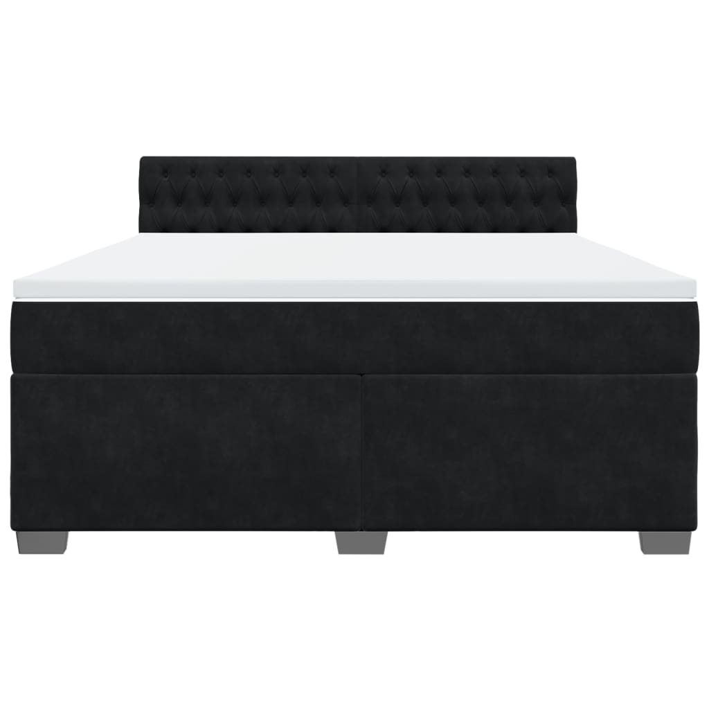 Sommier à lattes de lit avec matelas Noir 180x200 cm Velours - XIOS