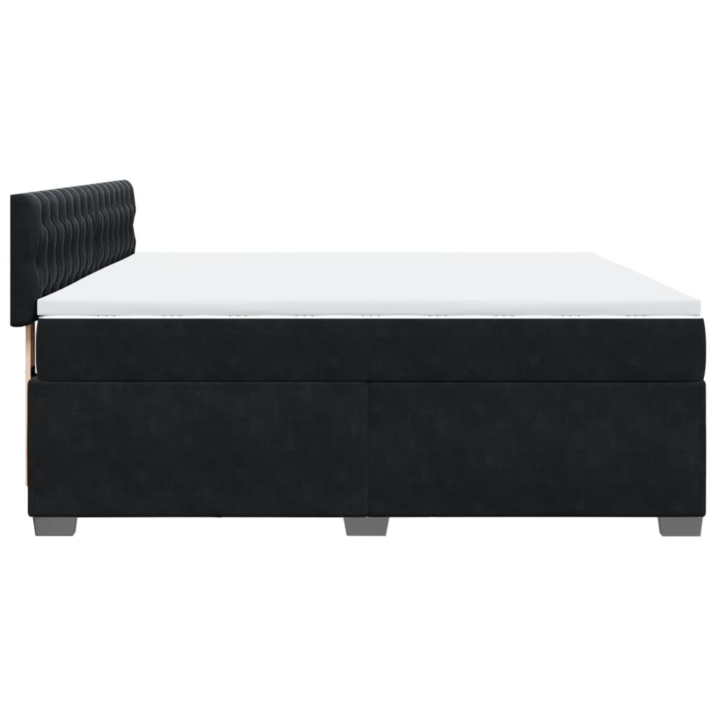 Sommier à lattes de lit avec matelas Noir 180x200 cm Velours - XIOS