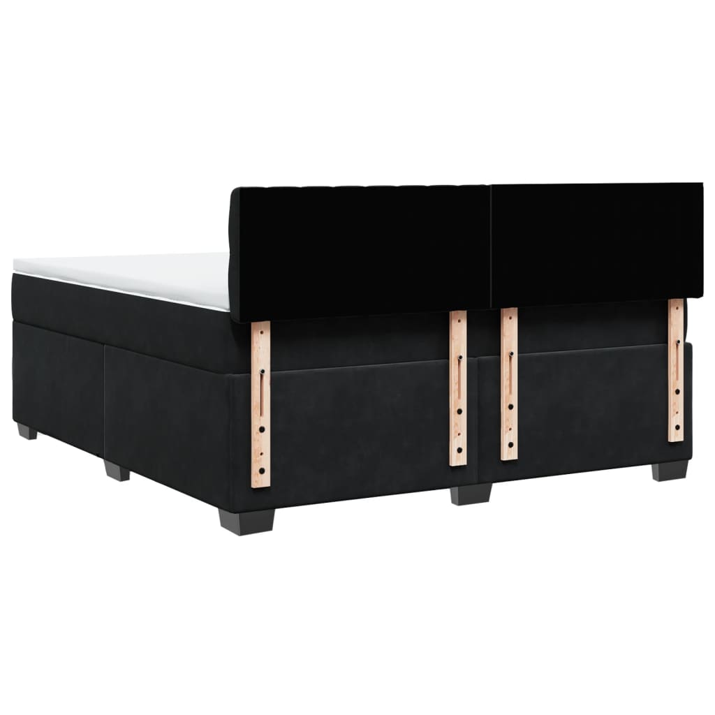 Sommier à lattes de lit avec matelas Noir 180x200 cm Velours - XIOS