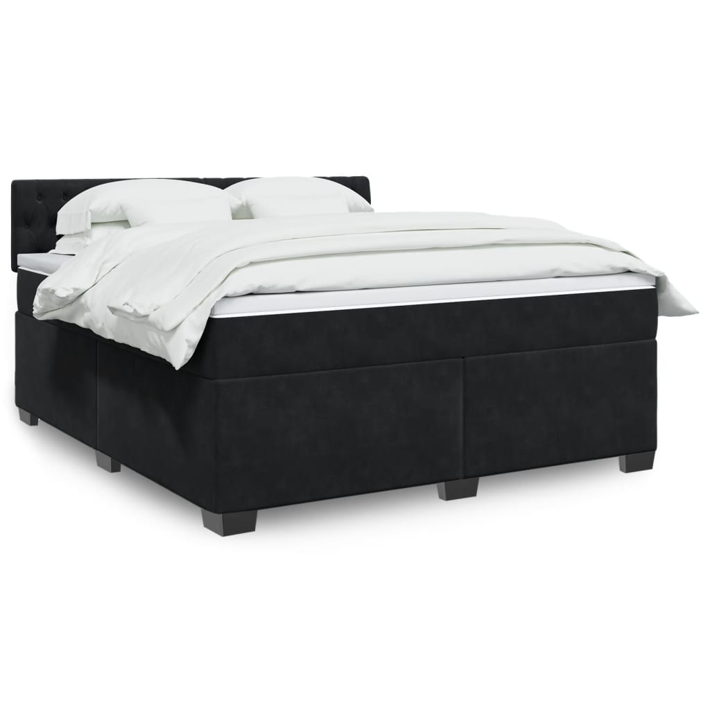 Sommier à lattes de lit avec matelas Noir 180x200 cm Velours - XIOS