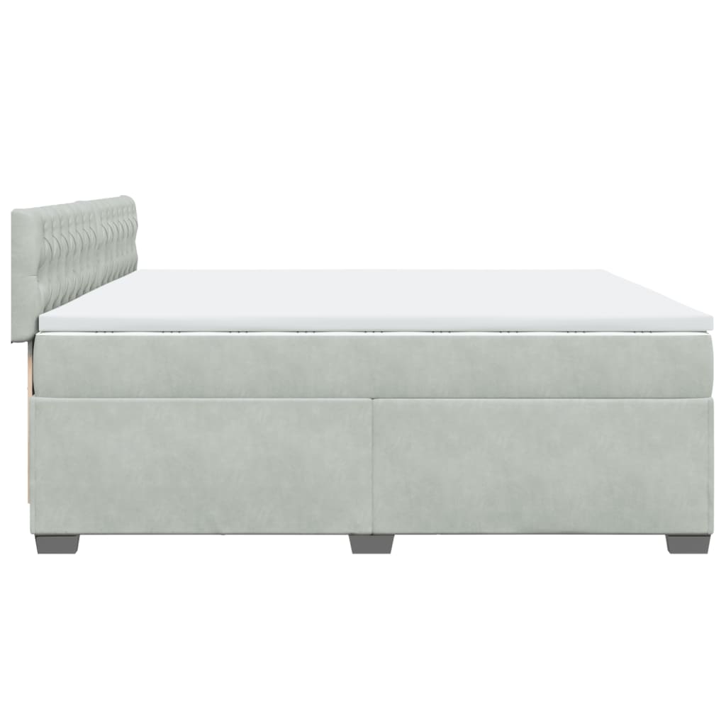 Sommier à lattes de lit et matelas Gris clair 200x200cm Velours - XIOS