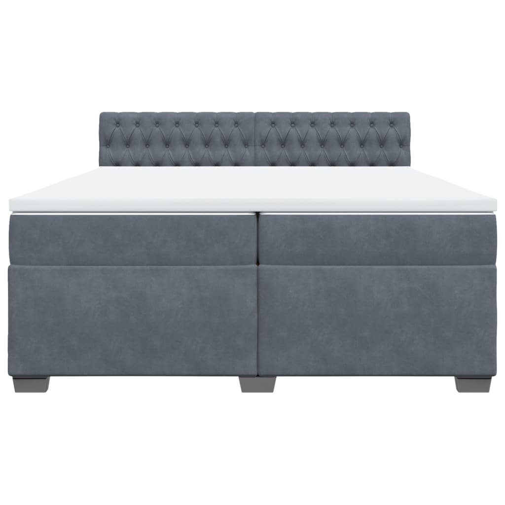 Sommier à lattes de lit et matelas Gris foncé 200x200cm Velours - XIOS