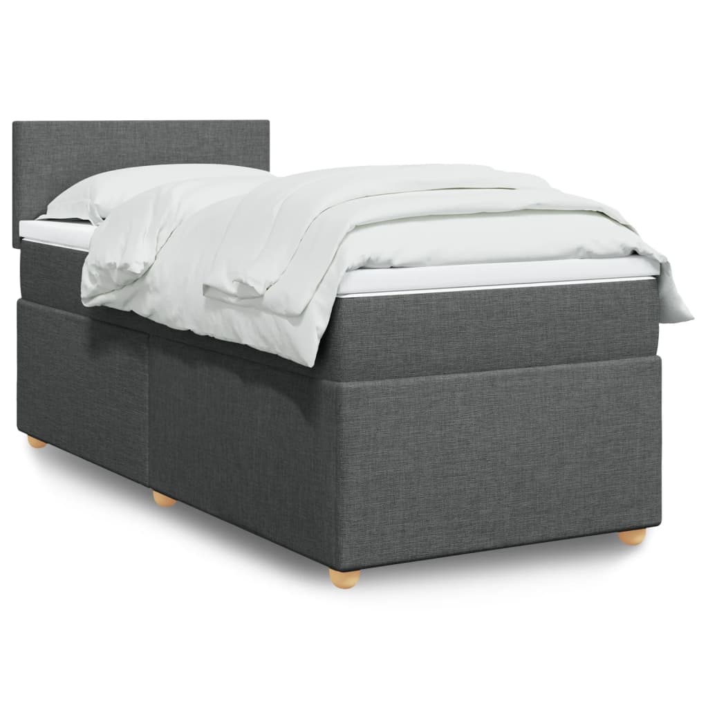 Sommier à lattes de lit avec matelas Gris foncé 80x200 cm Tissu - XIOS