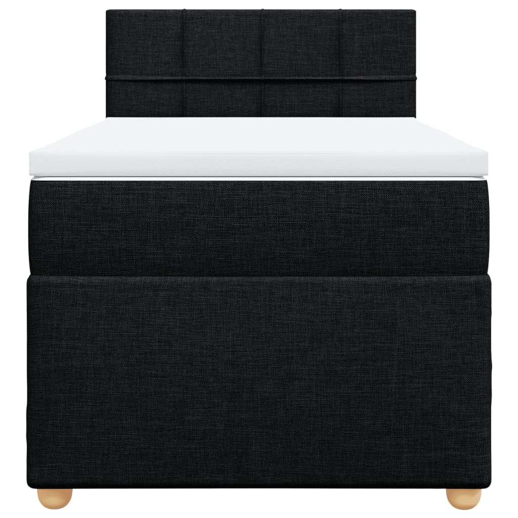 Sommier à lattes de lit et matelas Noir 80x200 cm Tissu - XIOS