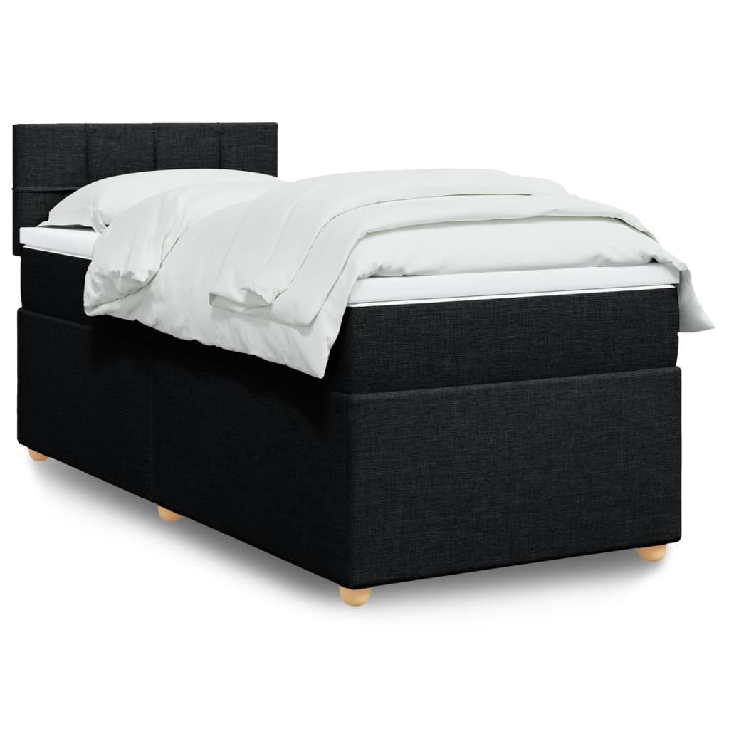 Sommier à lattes de lit et matelas Noir 80x200 cm Tissu - XIOS