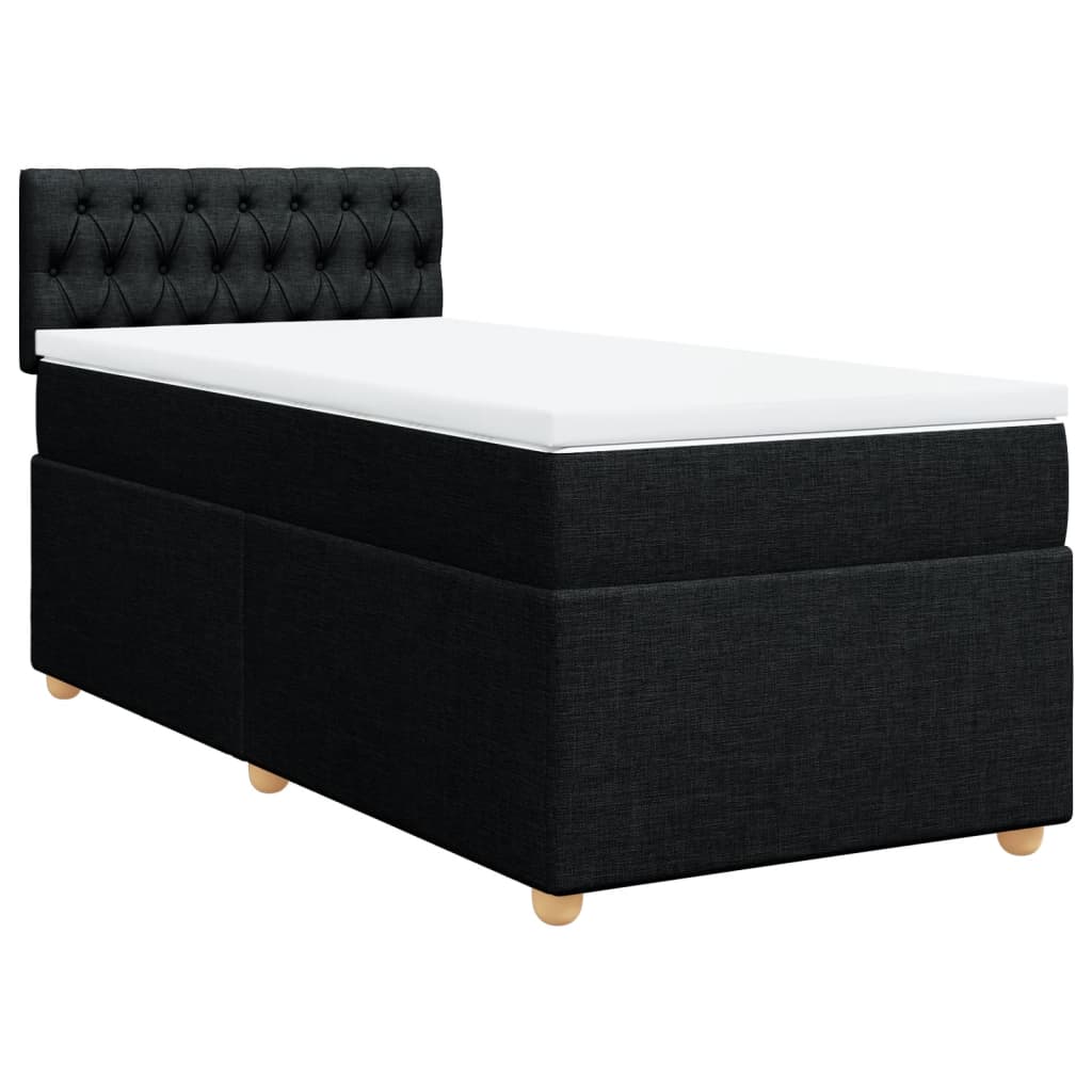 Sommier à lattes de lit et matelas Noir 80x200 cm Tissu - XIOS
