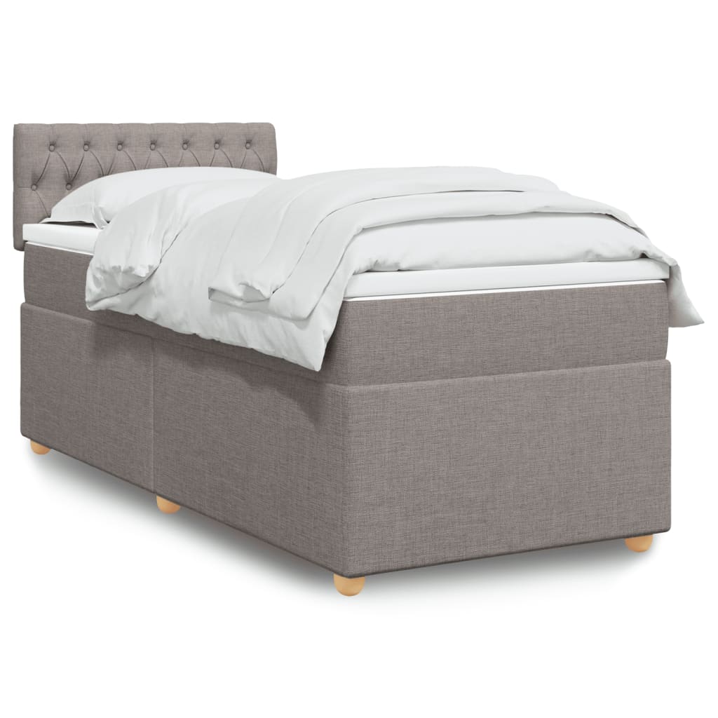 Sommier à lattes de lit avec matelas Taupe 80x200 cm Tissu - XIOS
