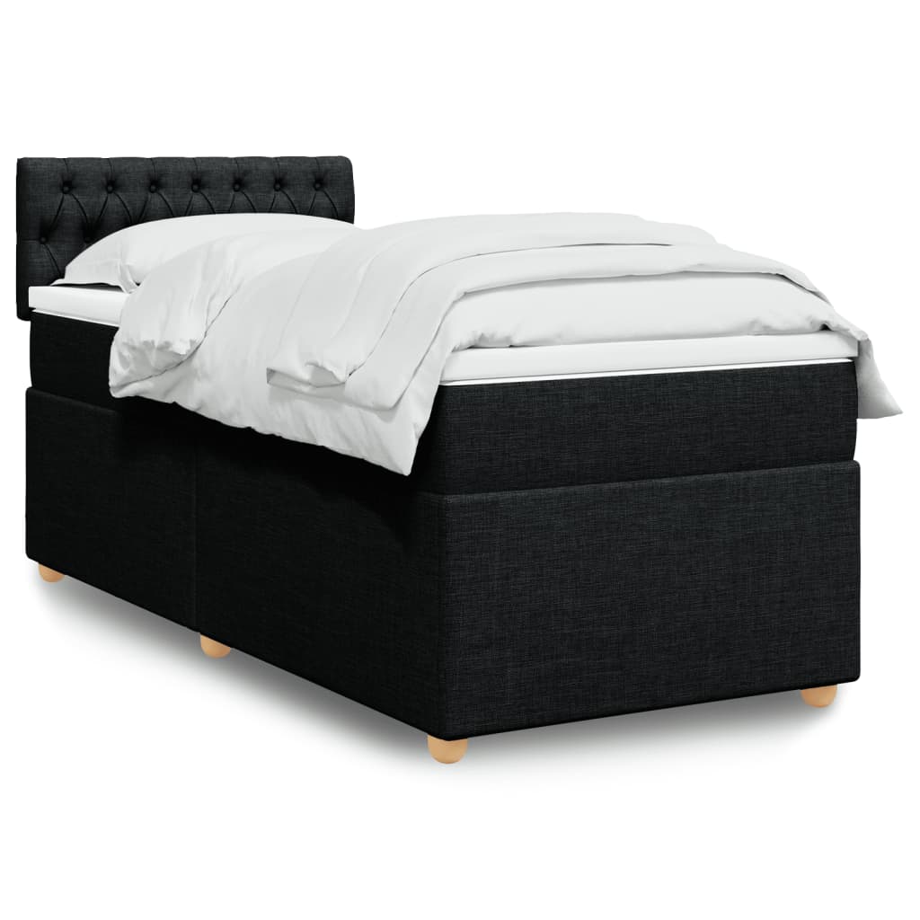 Sommier à lattes de lit avec matelas Noir 90x190 cm Tissu - XIOS