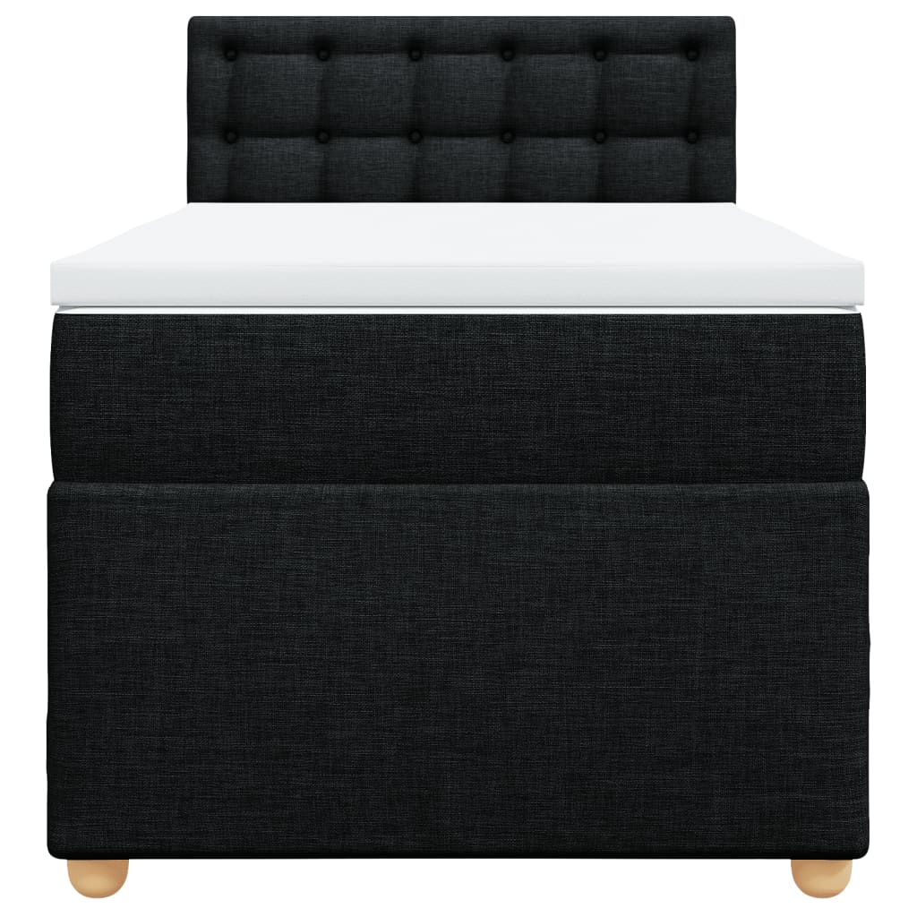 Sommier à lattes de lit avec matelas Noir 90x190 cm Tissu - XIOS