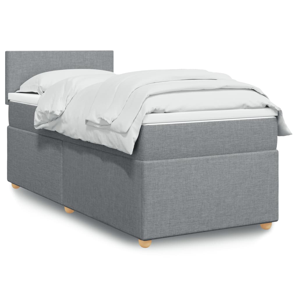 Sommier à lattes de lit avec matelas Gris clair 90x200 cm Tissu - XIOS