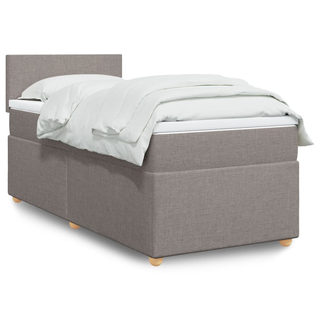 Sommier à lattes de lit avec matelas Taupe 90x200 cm Tissu - XIOS