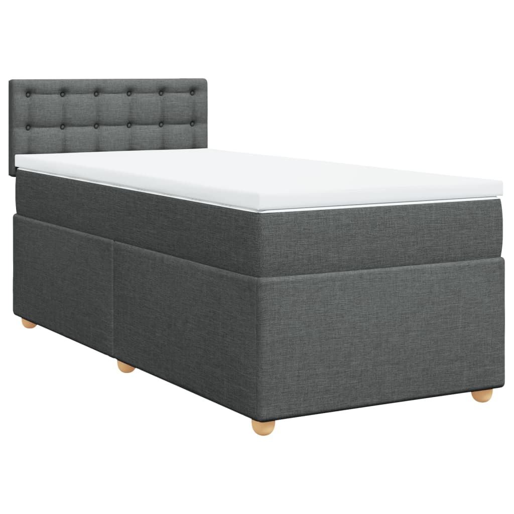 Sommier à lattes de lit avec matelas Gris foncé 90x200 cm Tissu - XIOS