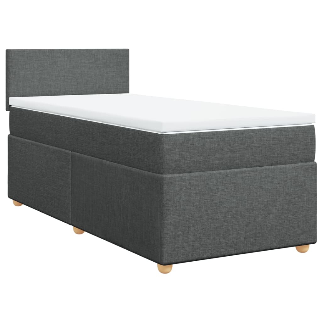 Sommier à lattes de lit avec matelas Gris foncé 100x200cm Tissu - XIOS