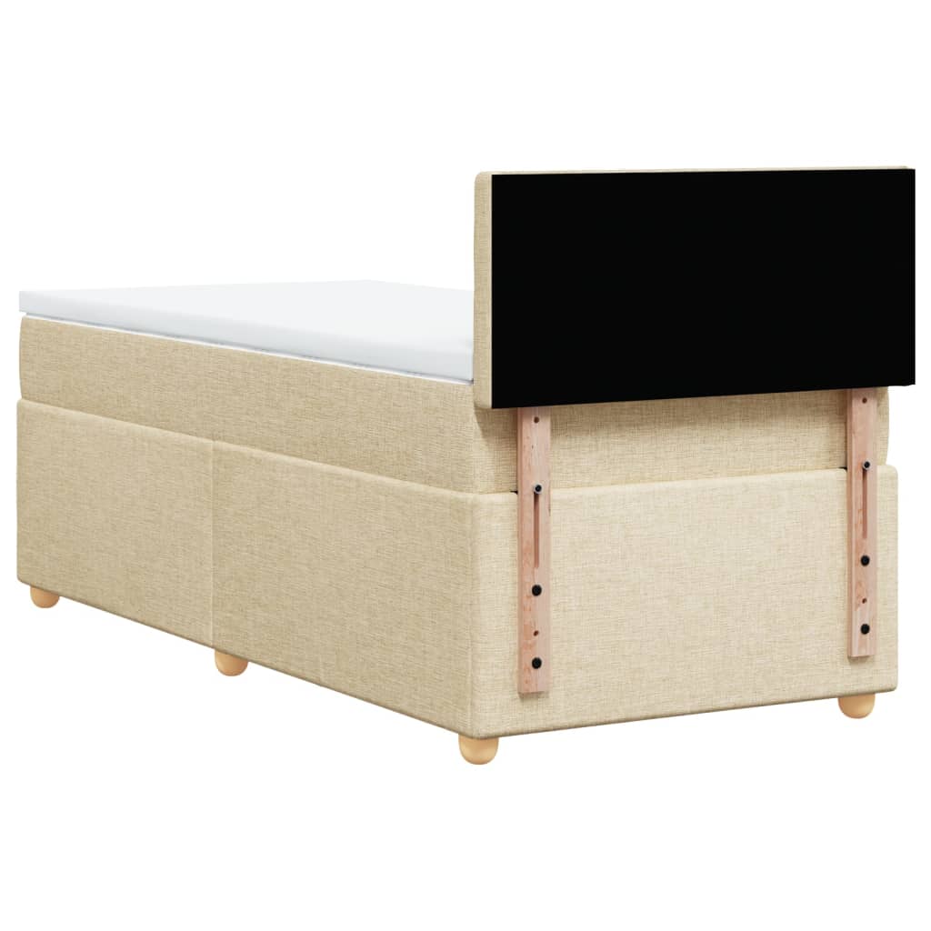 Sommier à lattes de lit avec matelas Crème 100x200 cm Tissu - XIOS