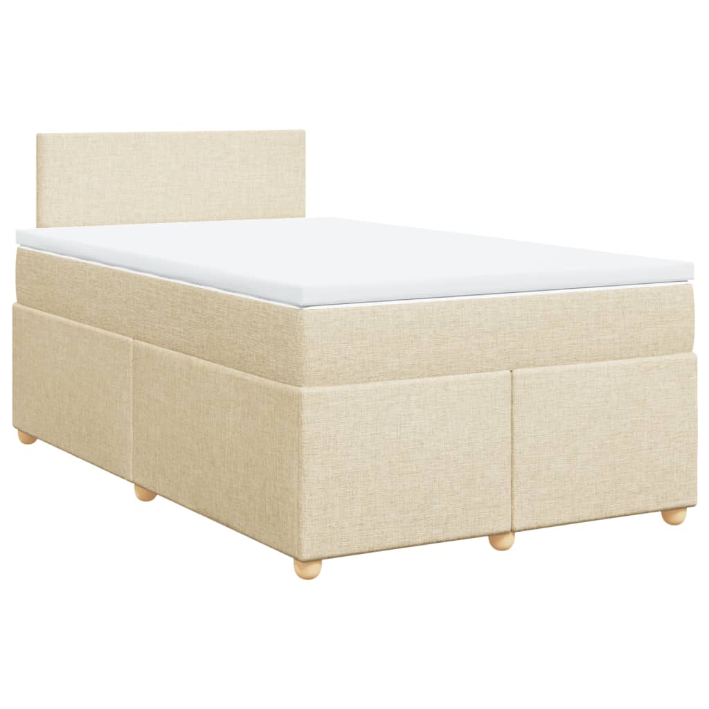 Sommier à lattes de lit avec matelas crème 120x190 cm tissu - XIOS