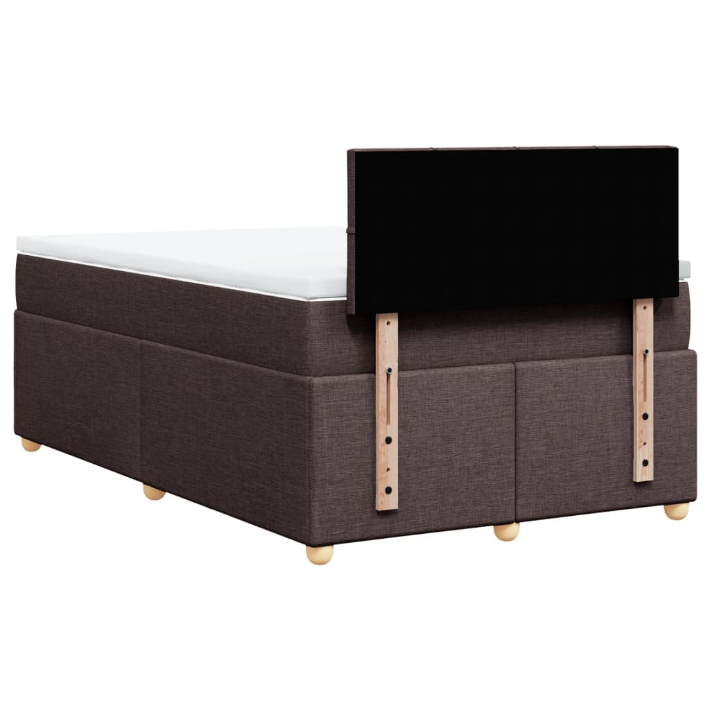 Sommier à lattes de lit et matelas marron foncé 120x190cm tissu - XIOS