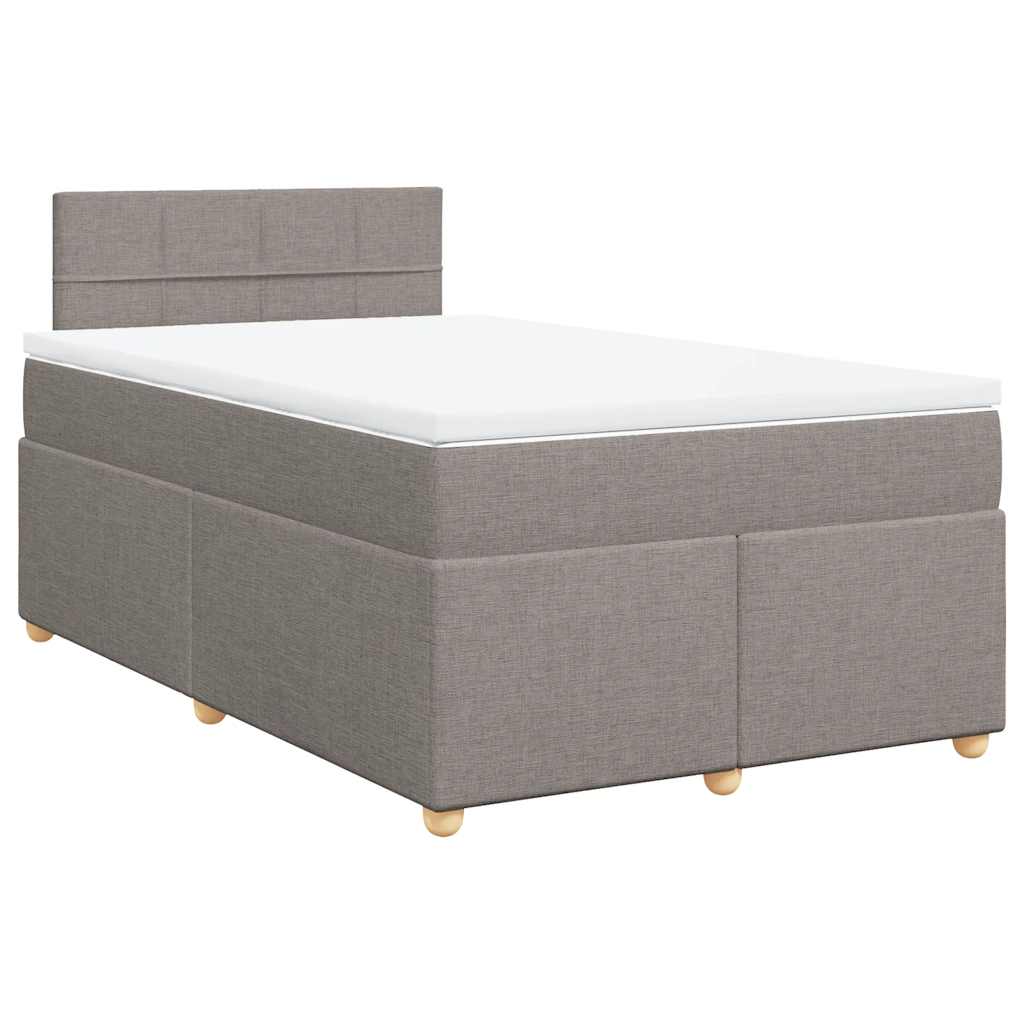 Sommier à lattes de lit avec matelas taupe 120x190 cm tissu - XIOS