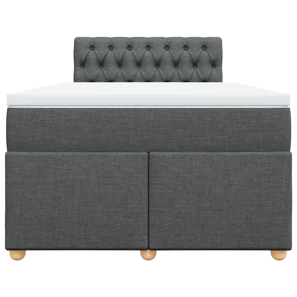 Sommier à lattes de lit avec matelas gris foncé 120x190cm tissu - XIOS