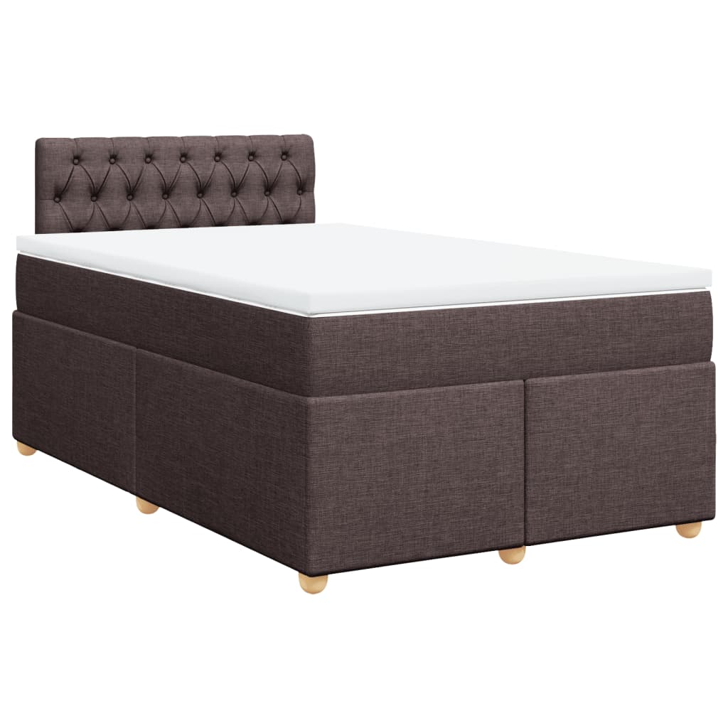 Sommier à lattes de lit et matelas marron foncé 120x190cm tissu - XIOS