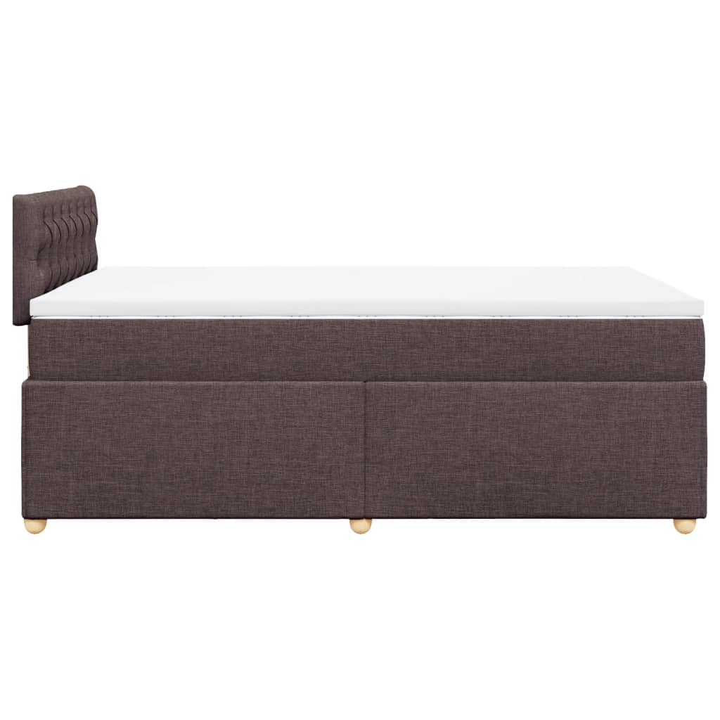 Sommier à lattes de lit et matelas marron foncé 120x190cm tissu - XIOS