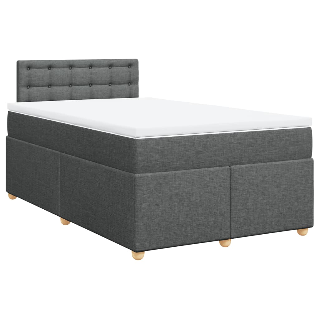 Sommier à lattes de lit avec matelas gris foncé 120x190cm tissu - XIOS