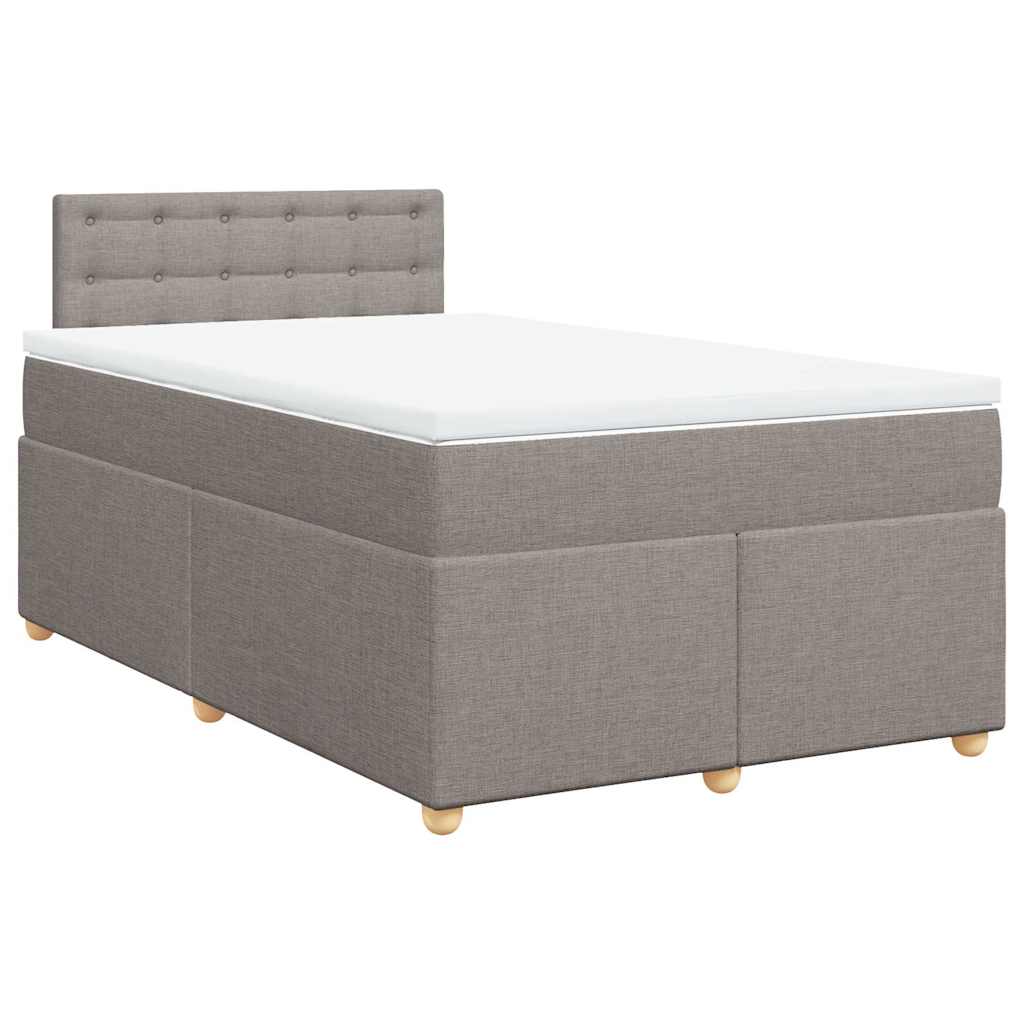 Sommier à lattes de lit avec matelas taupe 120x190 cm tissu - XIOS