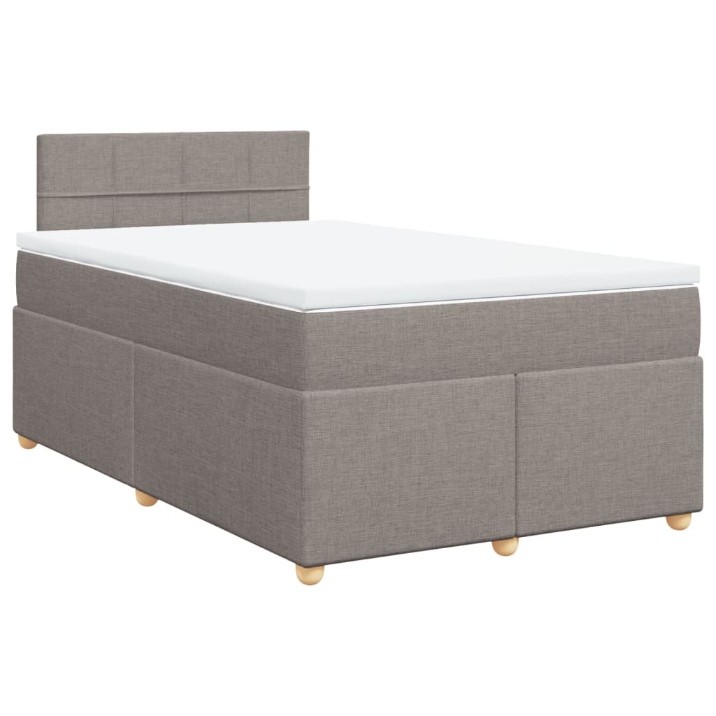 Sommier à lattes de lit avec matelas Taupe 120x200 cm Tissu - XIOS