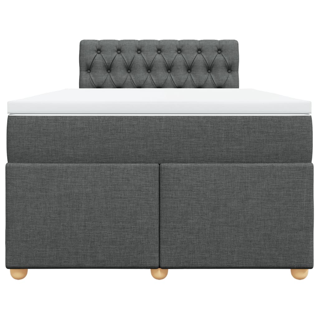 Sommier à lattes de lit avec matelas Gris foncé 120x200cm Tissu - XIOS