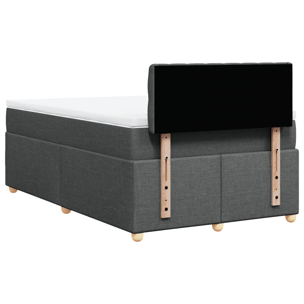 Sommier à lattes de lit avec matelas Gris foncé 120x200cm Tissu - XIOS
