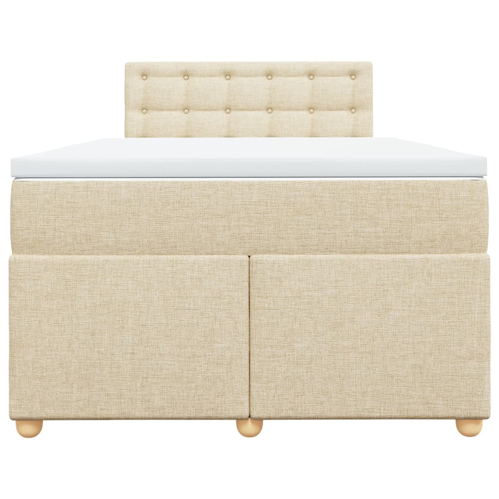 Sommier à lattes de lit avec matelas Crème 120x200 cm Tissu - XIOS