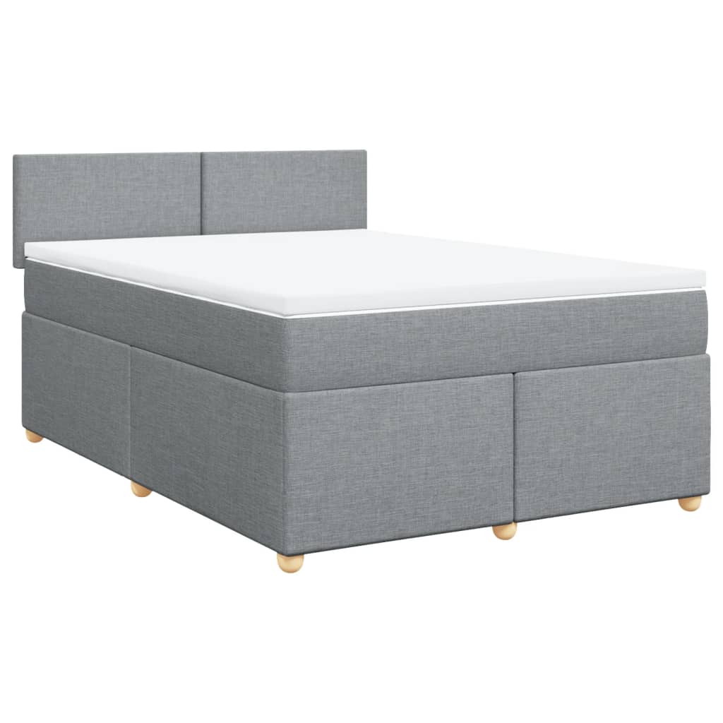 Sommier à lattes de lit avec matelas Gris clair 140x190cm Tissu - XIOS