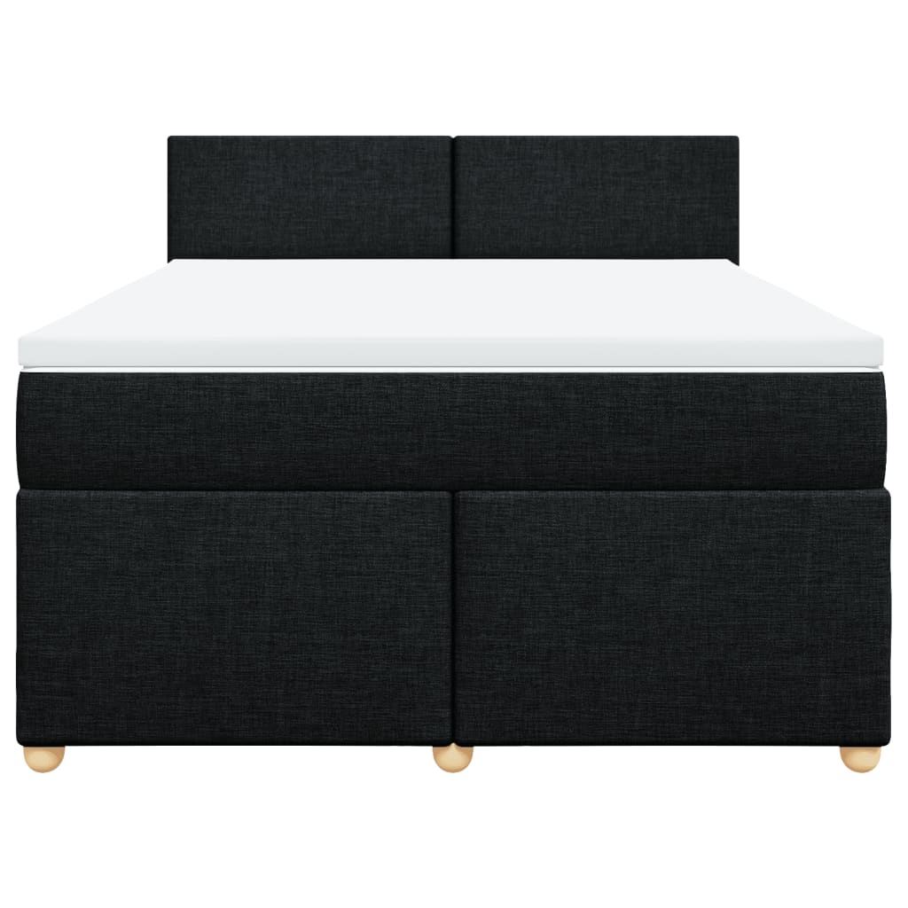 Sommier à lattes de lit avec matelas Noir 140x190 cm Tissu - XIOS