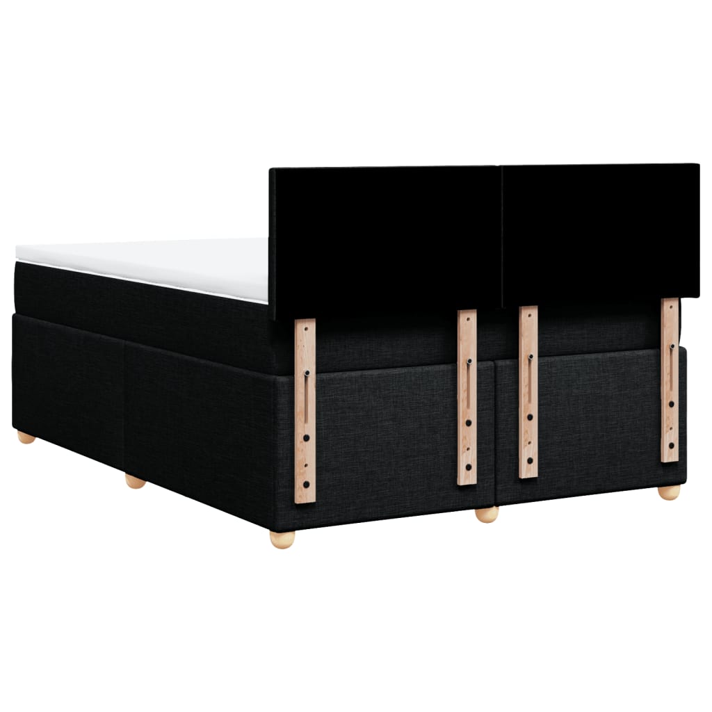 Sommier à lattes de lit avec matelas Noir 140x190 cm Tissu - XIOS