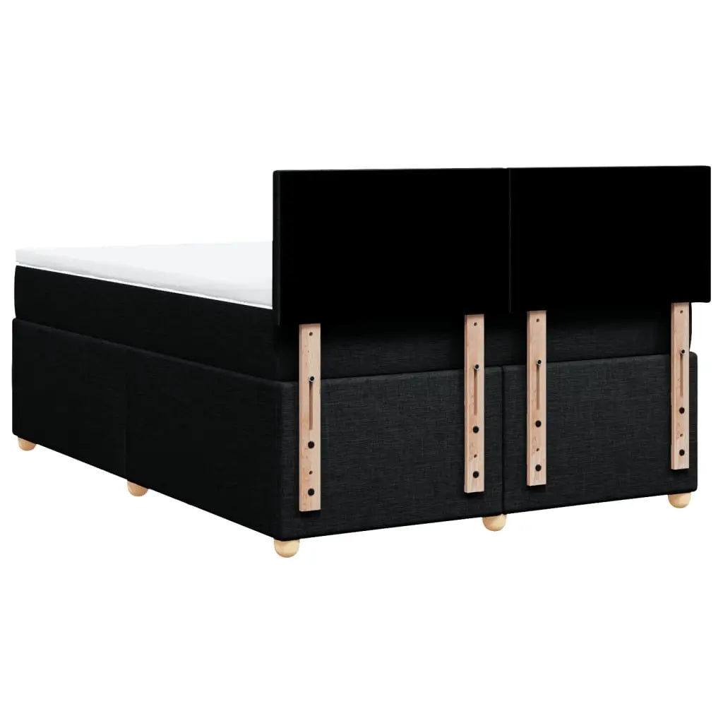 Sommier à lattes de lit avec matelas Noir 140x190 cm Tissu - XIOS