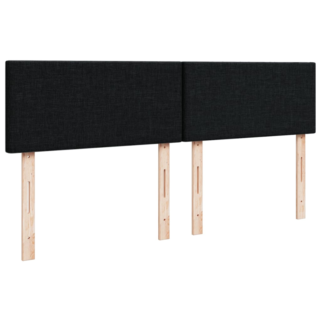 Sommier à lattes de lit avec matelas Noir 140x190 cm Tissu - XIOS