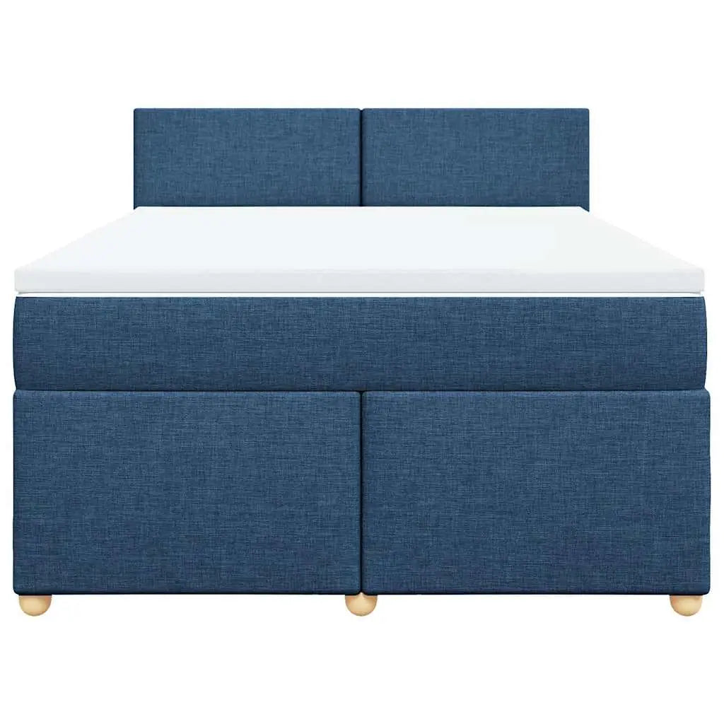Sommier à lattes de lit avec matelas Bleu 140x190 cm Tissu - XIOS