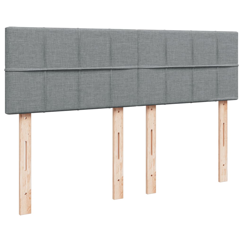 Sommier à lattes de lit avec matelas Gris clair 140x190cm Tissu - XIOS