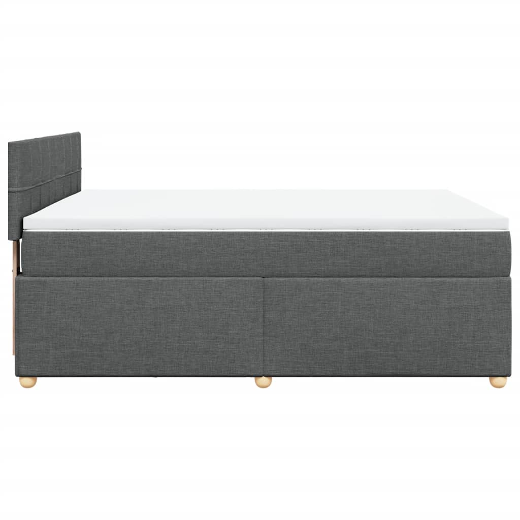 Sommier à lattes de lit avec matelas Gris foncé 140x190cm Tissu - XIOS