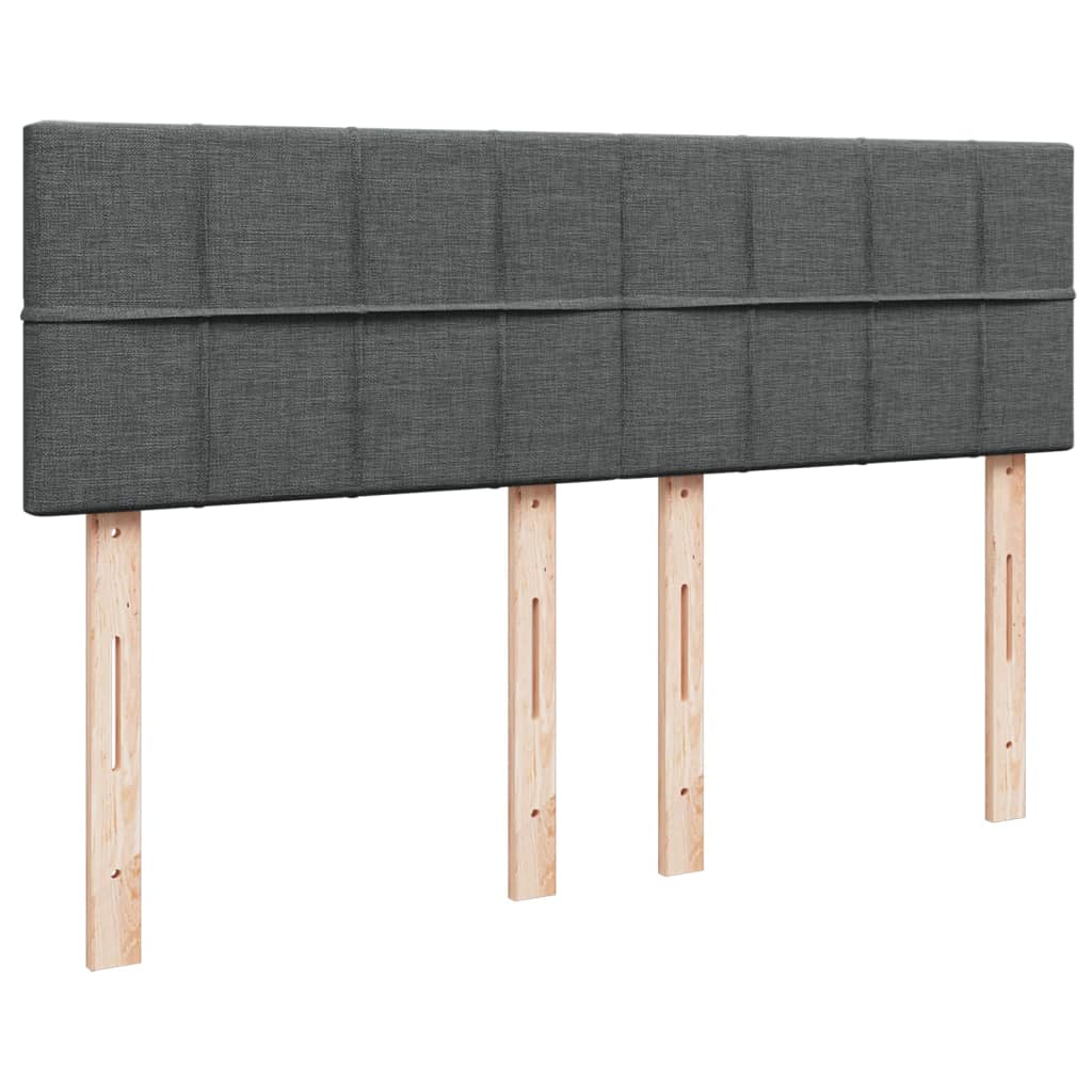 Sommier à lattes de lit avec matelas Gris foncé 140x190cm Tissu - XIOS