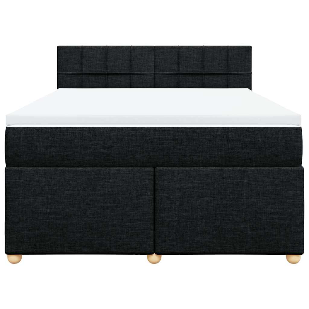 Sommier à lattes de lit avec matelas Noir 140x190 cm Tissu - XIOS