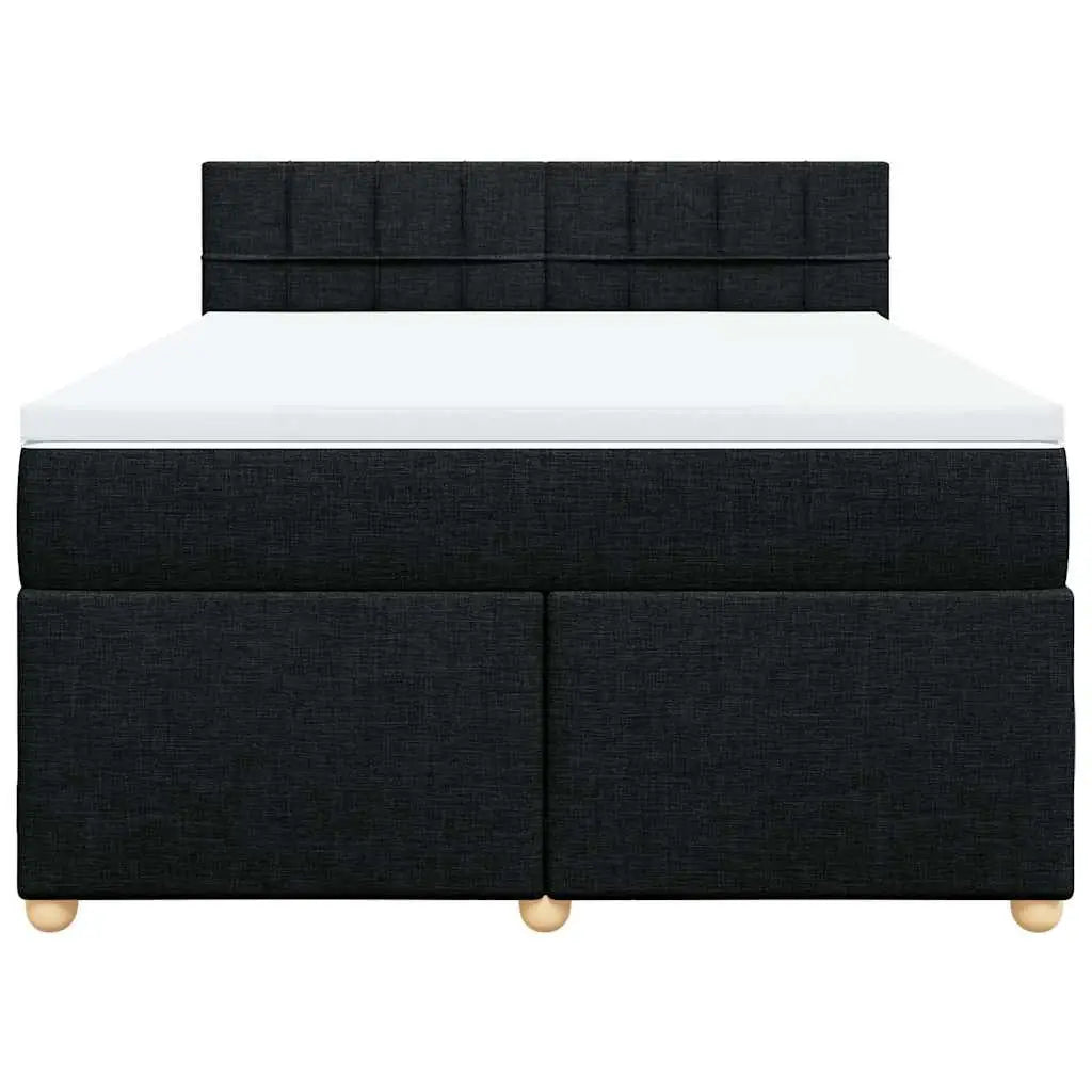 Sommier à lattes de lit avec matelas Noir 140x190 cm Tissu - XIOS