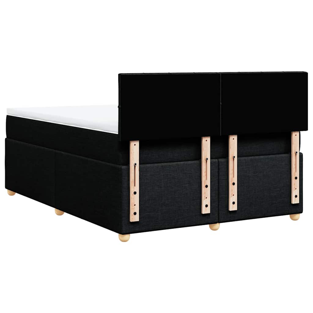 Sommier à lattes de lit avec matelas Noir 140x190 cm Tissu - XIOS