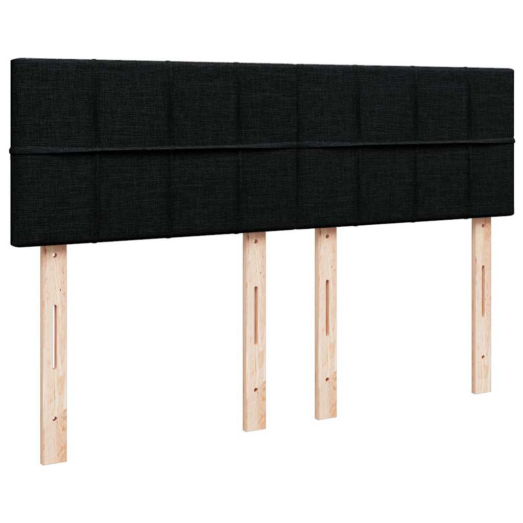 Sommier à lattes de lit avec matelas Noir 140x190 cm Tissu - XIOS