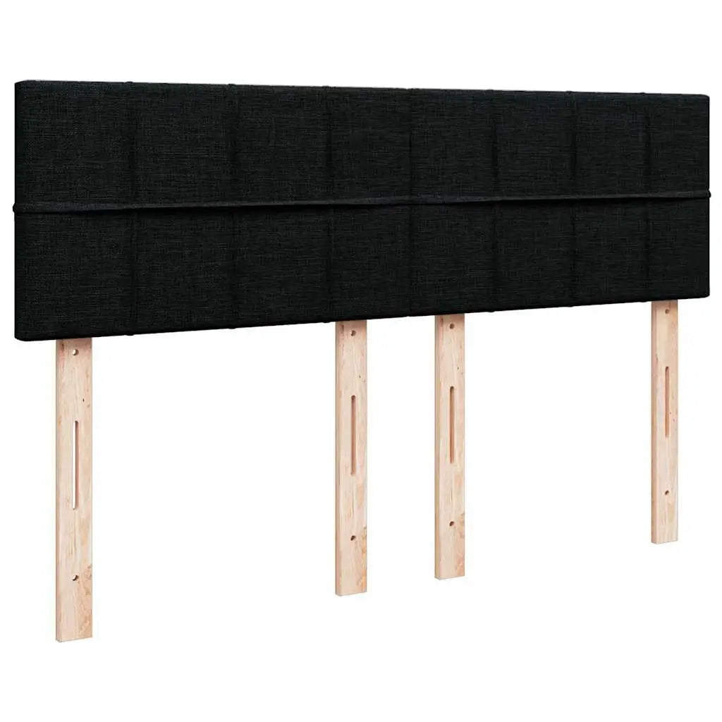Sommier à lattes de lit avec matelas Noir 140x190 cm Tissu - XIOS