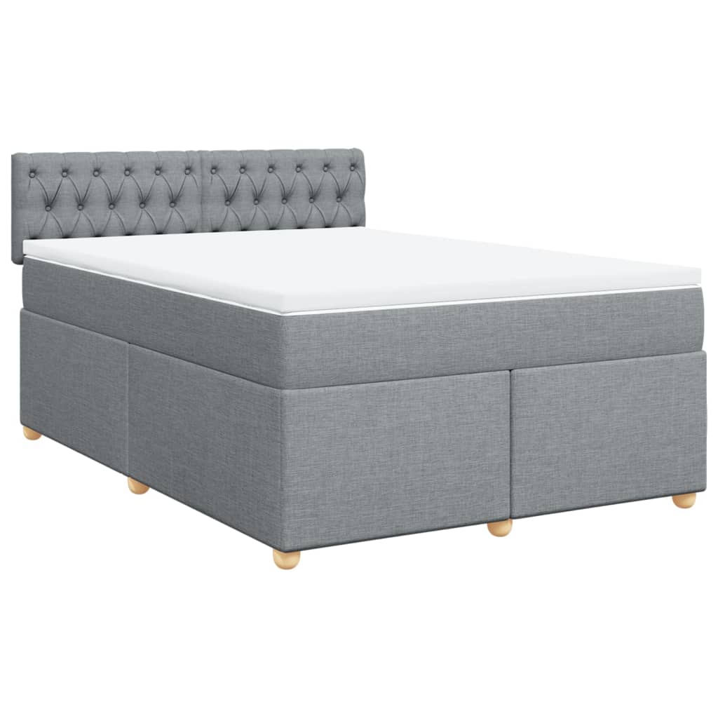 Sommier à lattes de lit avec matelas Gris clair 140x190cm Tissu - XIOS